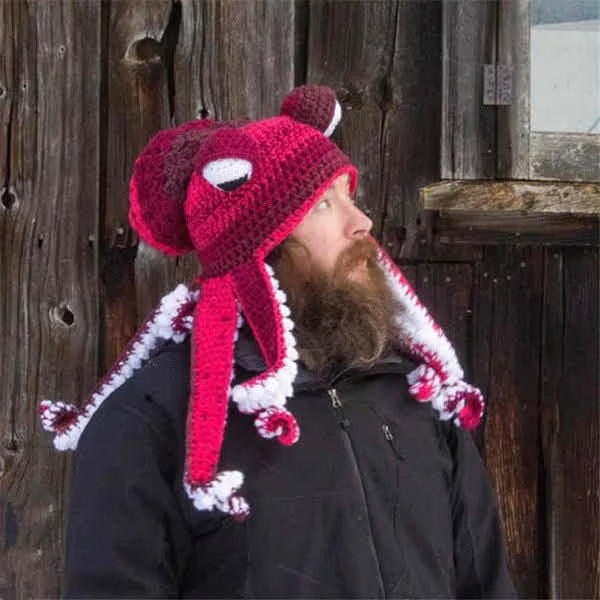 Hand-Knitted Octopus Hat – Fun, Cozy & Eye-Catching
