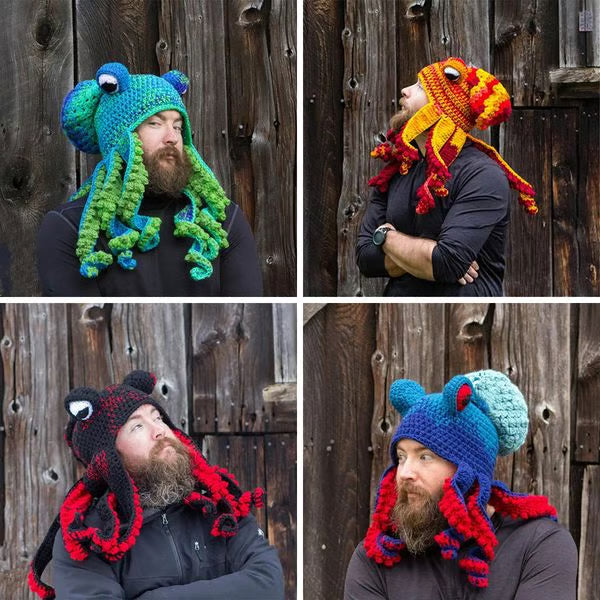 Hand-Knitted Octopus Hat – Fun, Cozy & Eye-Catching