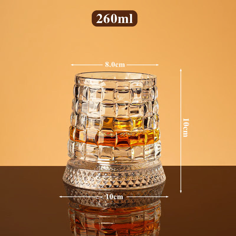 Rotating Crystal Whiskey Tumbler for Smoother Flavor