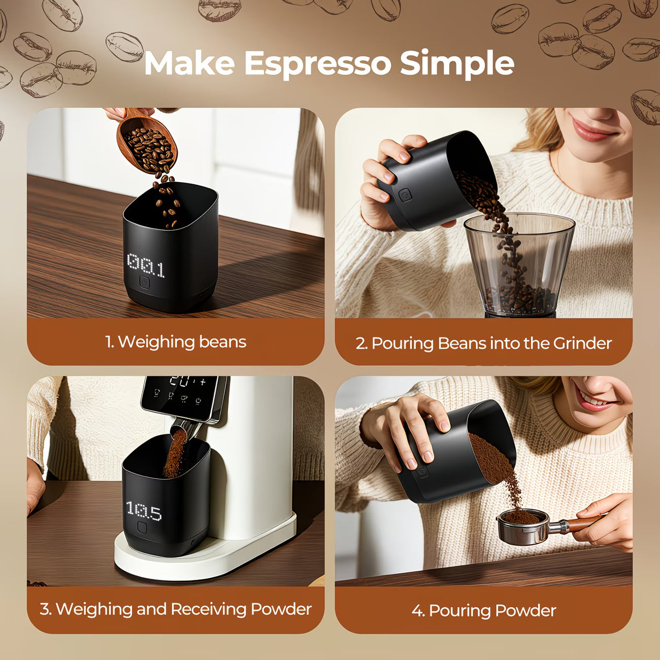 2-in-1 Portable Electric Coffee Bean Scale