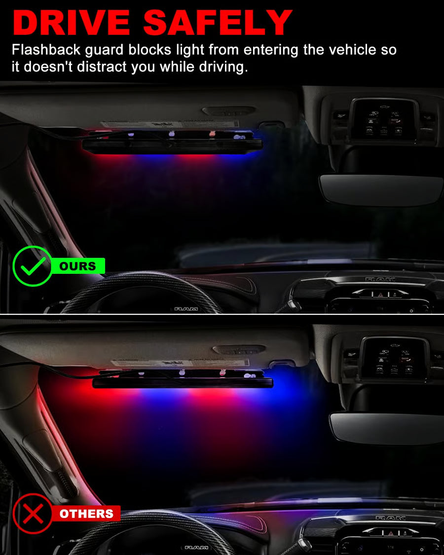 48-LED Emergency Dash Strobe Lights for Windshield