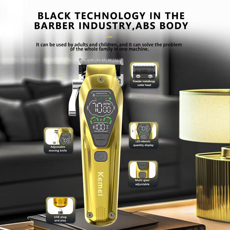 KEMEI KM-1698 Barbers Electric Hair Clipper Adjustable Bateria De Litio Hair Cutter Electric Hair Clipper Trimmer For Men