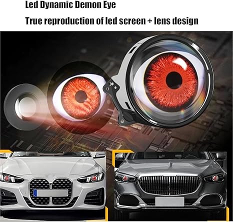 new dynamic LED car headlight 3 inches devil eye LED eye light modified eagle eye light blinking light