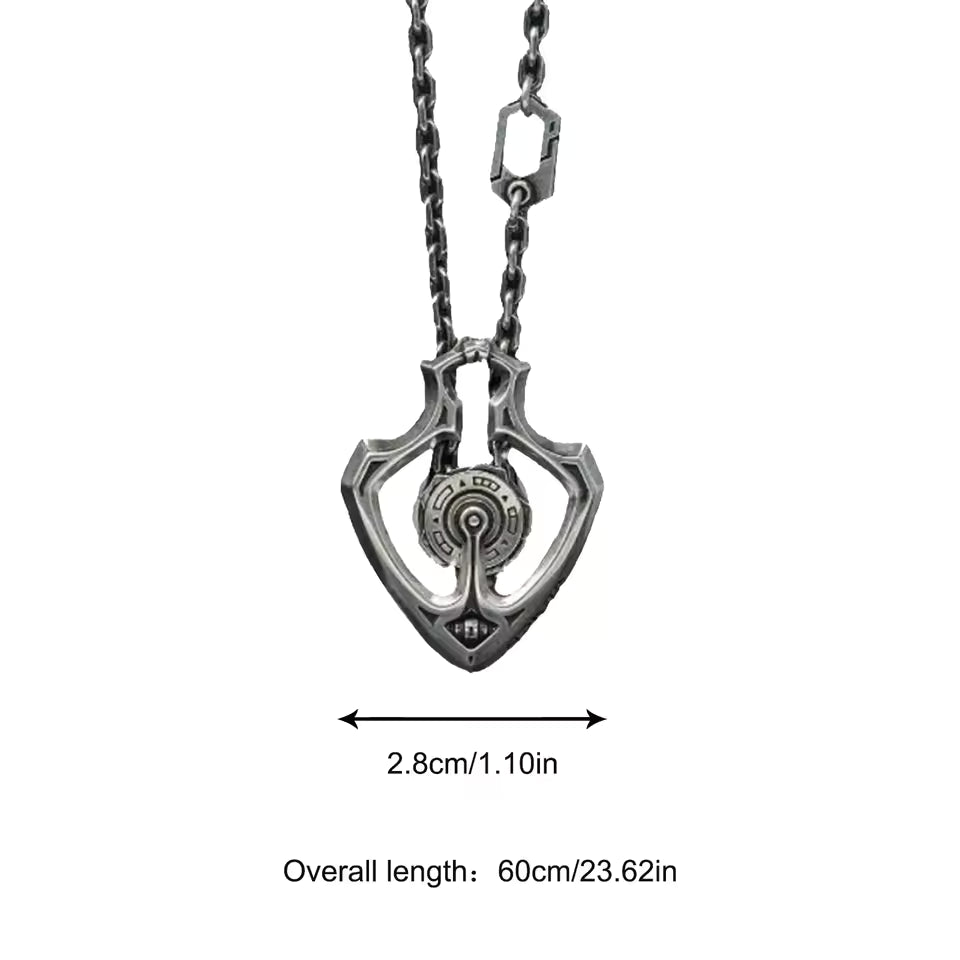 Mechanical Rotating Gear Pendant Necklace