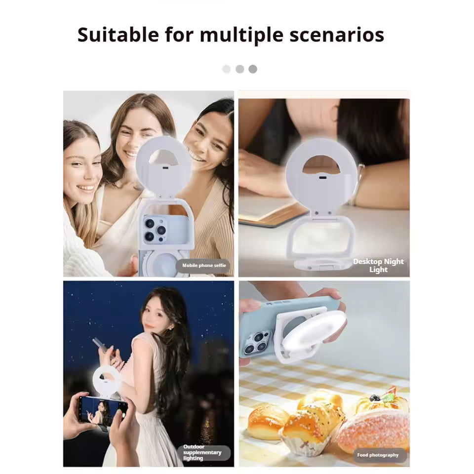 Foldable Magnetic Phone Stand with Fill Light