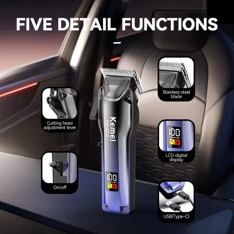 Kemei KM-2272 Electric Hair Clipper Maquina De Cortar Pelo Profesional Rechargeable Barber Electric Hair Clipper Cutting Machine