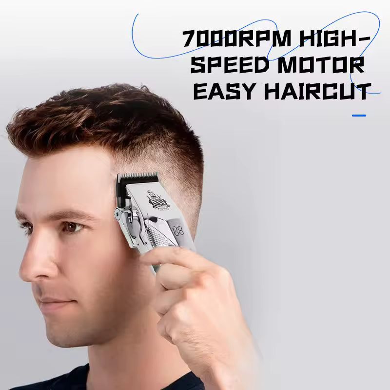 Kemei KM-1770 Electric Hair Clipper Man Professional Rechargeable Wireless Hair Cutting Machine Alloy Body Hair Trimmer Home Shaver