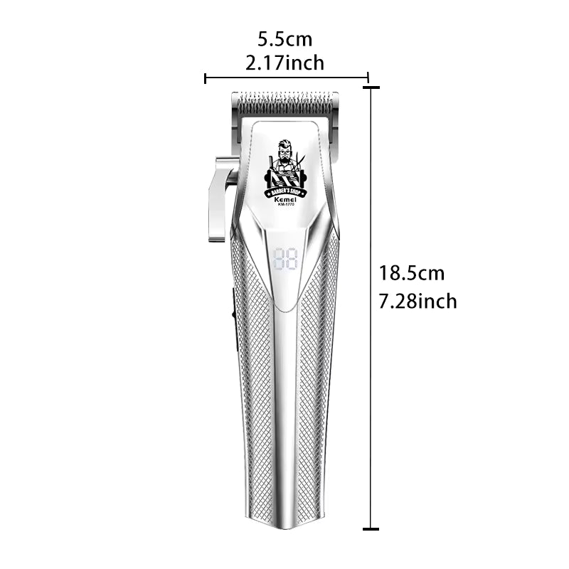 Kemei KM-1770 Electric Hair Clipper Man Professional Rechargeable Wireless Hair Cutting Machine Alloy Body Hair Trimmer Home Shaver