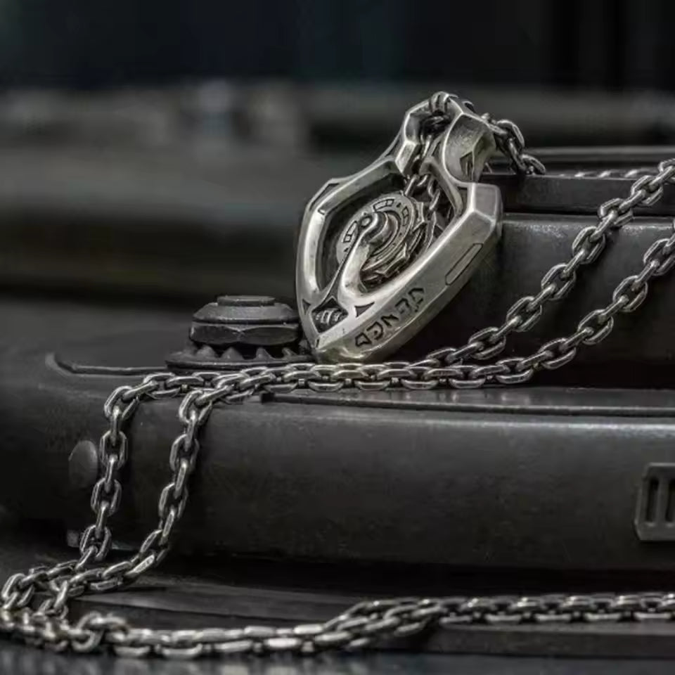 Mechanical Rotating Gear Pendant Necklace
