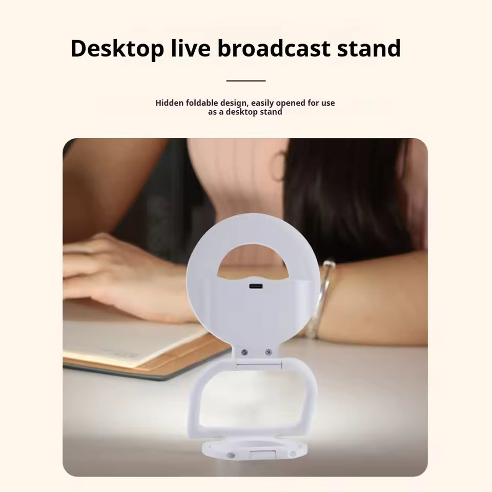 Foldable Magnetic Phone Stand with Fill Light