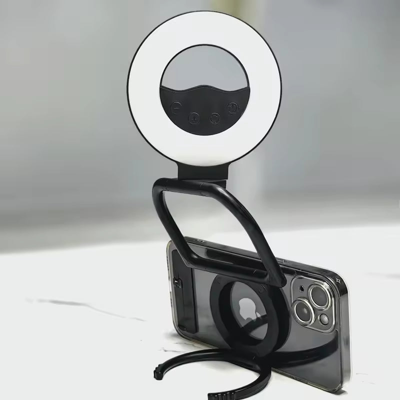 Foldable Magnetic Phone Stand with Fill Light