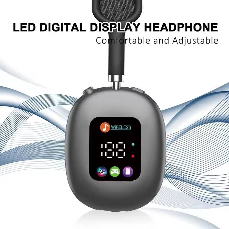Over-Ear Wireless Bluetooth Headphones – RGB Display & TF Card Playback