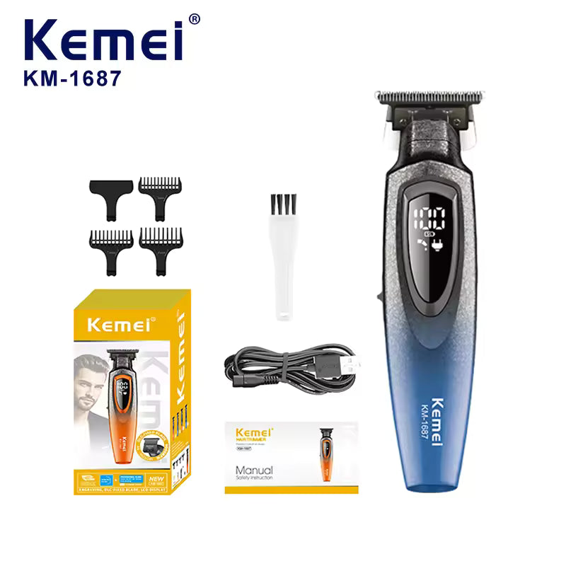 Kemei KM-1687 Electric Hair Cutting Machine Rechargeable Wireless Hair Clipper