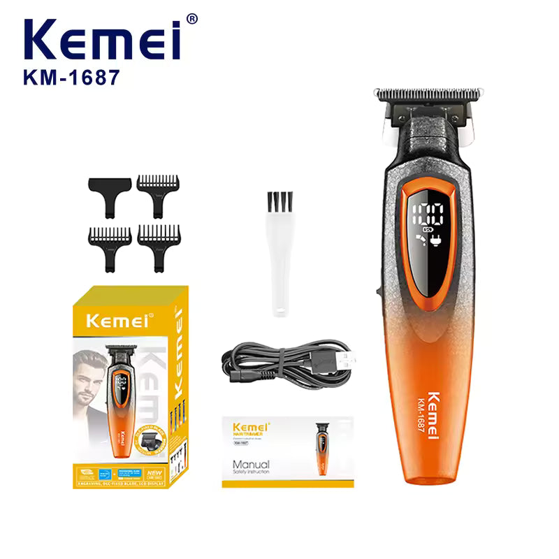 Kemei KM-1687 Electric Hair Cutting Machine Rechargeable Wireless Hair Clipper