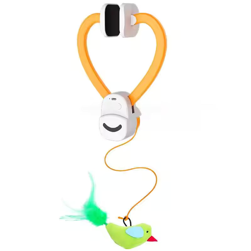 Cats Automatic Flying Bird Feather Wand Toy
