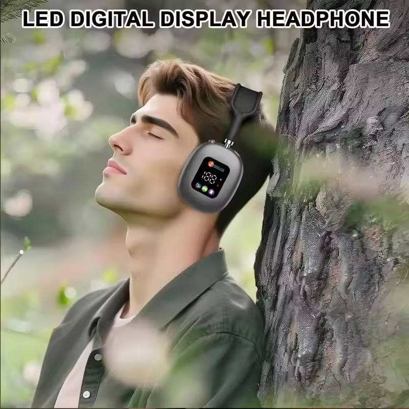 Over-Ear Wireless Bluetooth Headphones – RGB Display & TF Card Playback