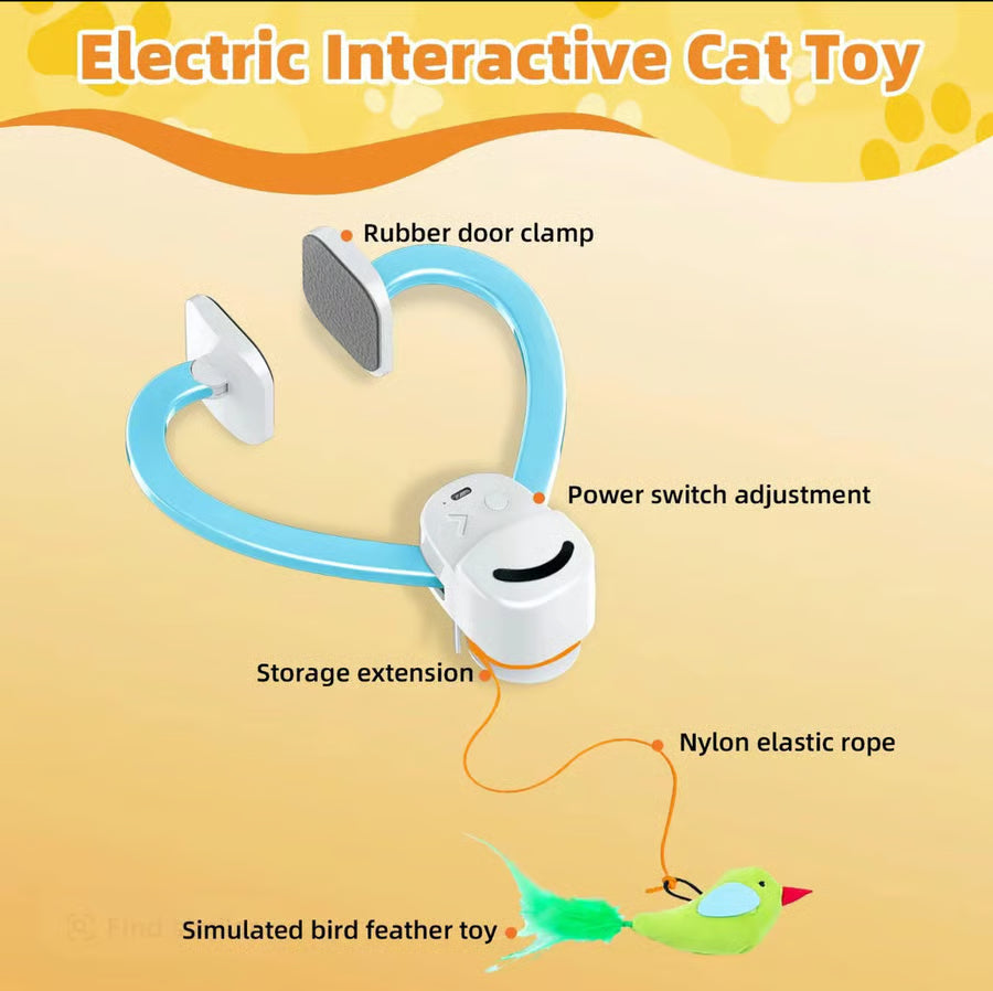 Cats Automatic Flying Bird Feather Wand Toy