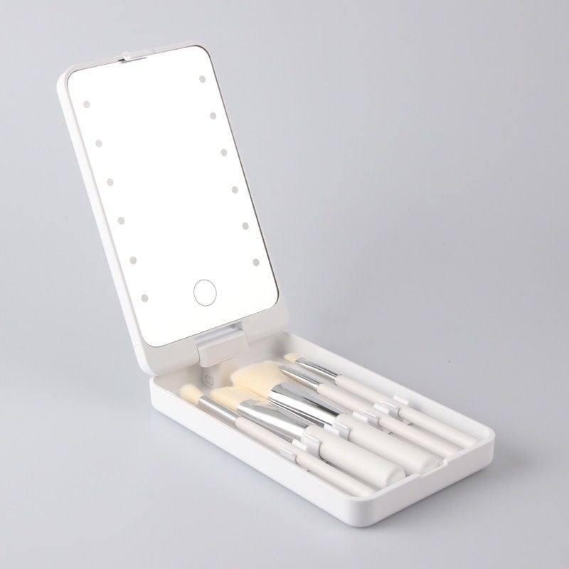 💖Travel Makeup Brush Set with LED light
