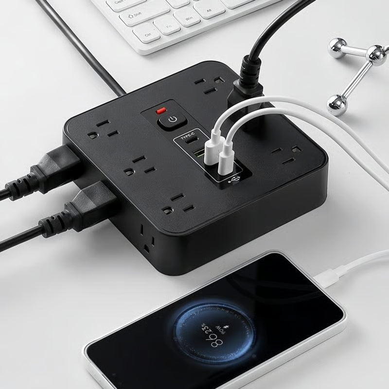 ⚡ 16-in-1 Surge Protected Power Strip, ETL Listed Fireproof, with Master Switch