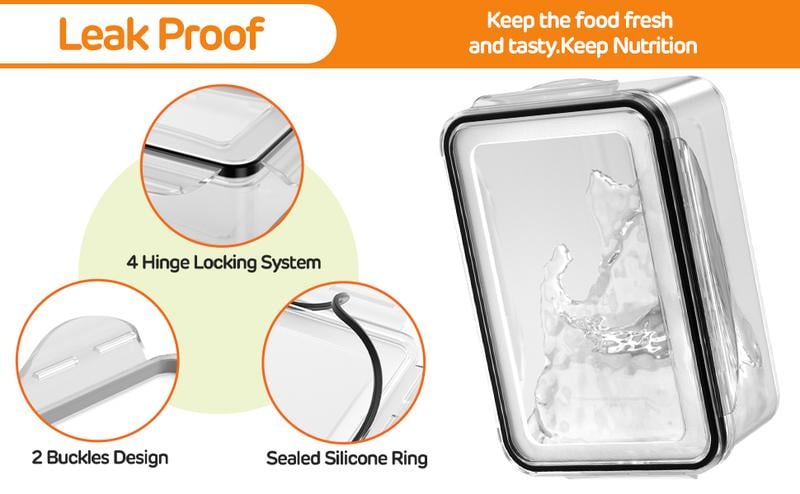 ✨Clear Food Storage Box with Drain Basket💧