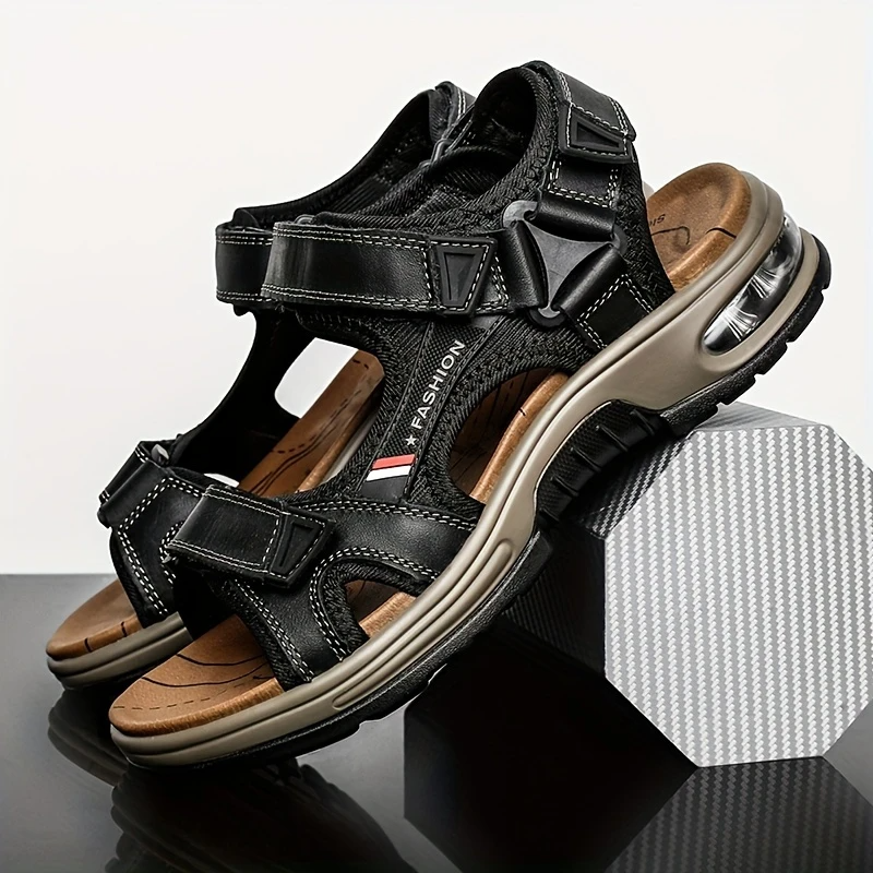 Men’s Orthopedic Air Cushion Sandals – Breathable Leather & All-Day Support