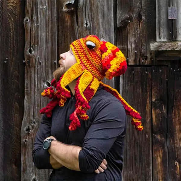 Hand-Knitted Octopus Hat – Fun, Cozy & Eye-Catching