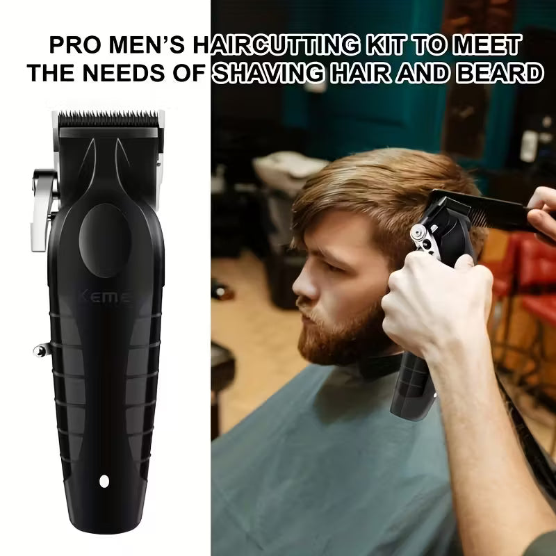 Kemei KM-2296 Professional Carbon Steel Cutter Electric Hair Clippers With Charging Base 2500 mAh Lithium Battery Hair Trimmer