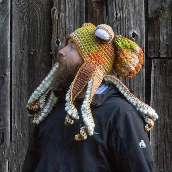 Hand-Knitted Octopus Hat – Fun, Cozy & Eye-Catching