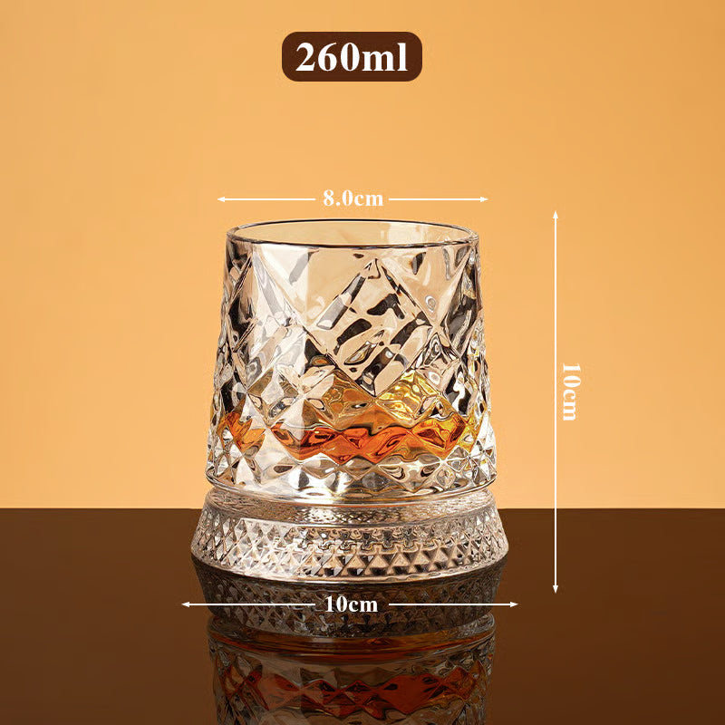 Rotating Crystal Whiskey Tumbler for Smoother Flavor
