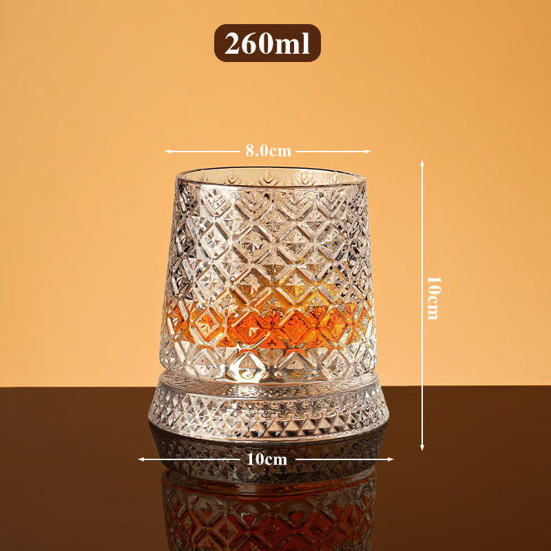 Rotating Crystal Whiskey Tumbler for Smoother Flavor