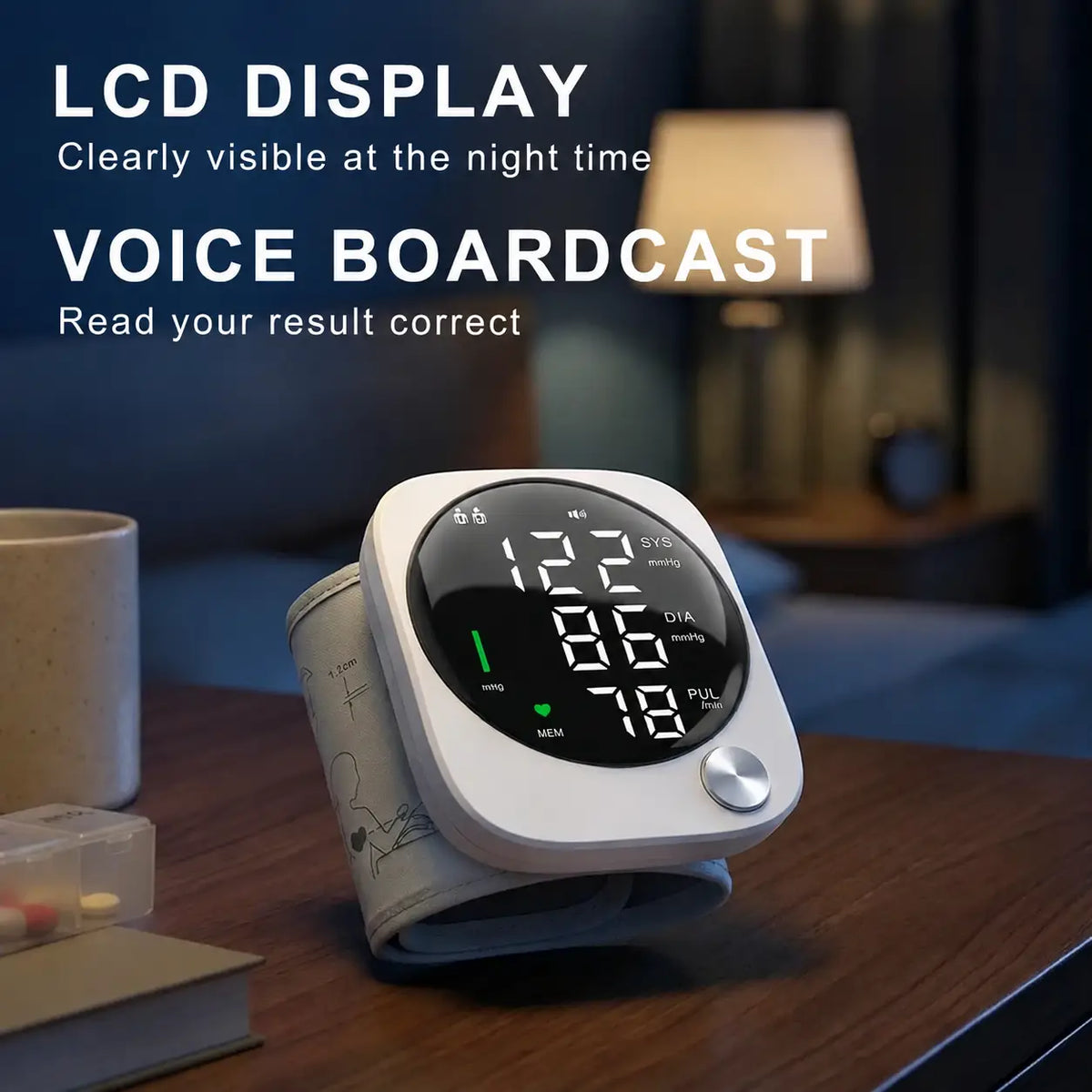👴👵Dual User Automatic Wrist Blood Pressure Monitor – FDA Cleared BP Machine with Voice Broadcast, Large LCD Display & Irregular Heartbeat Detection🩺