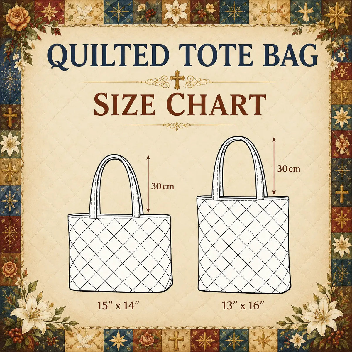 Nativity Blessings Quilted Tote Bag