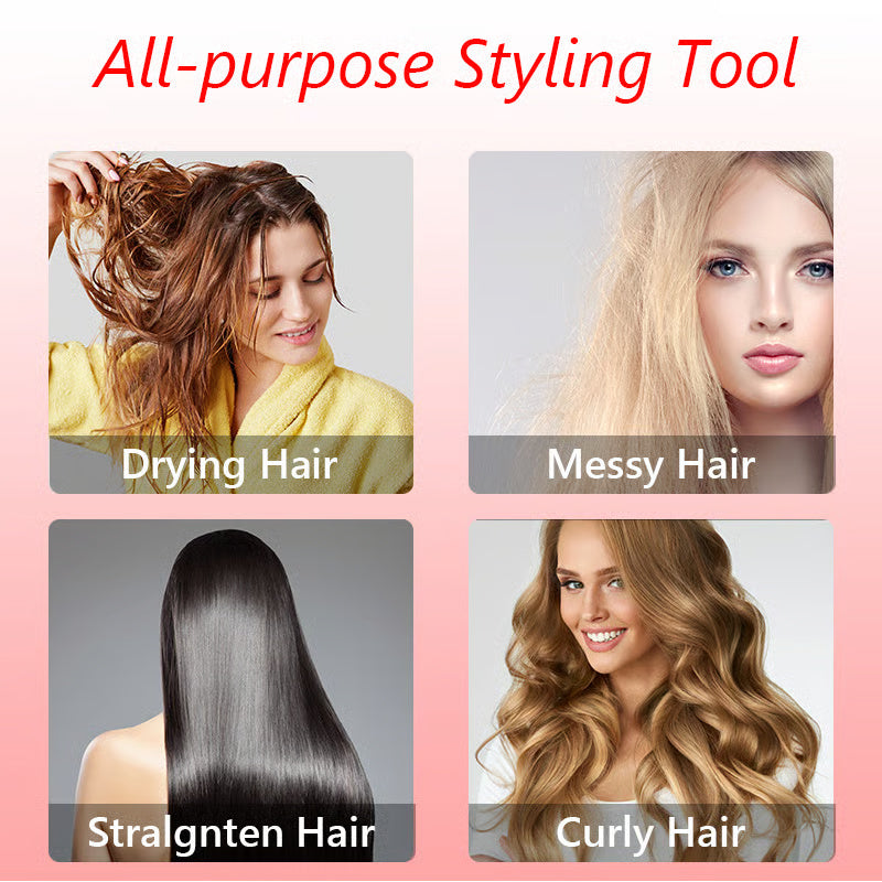 2-in-1 Rotating Hot Air Brush – Dry, Style & Shine in One Step