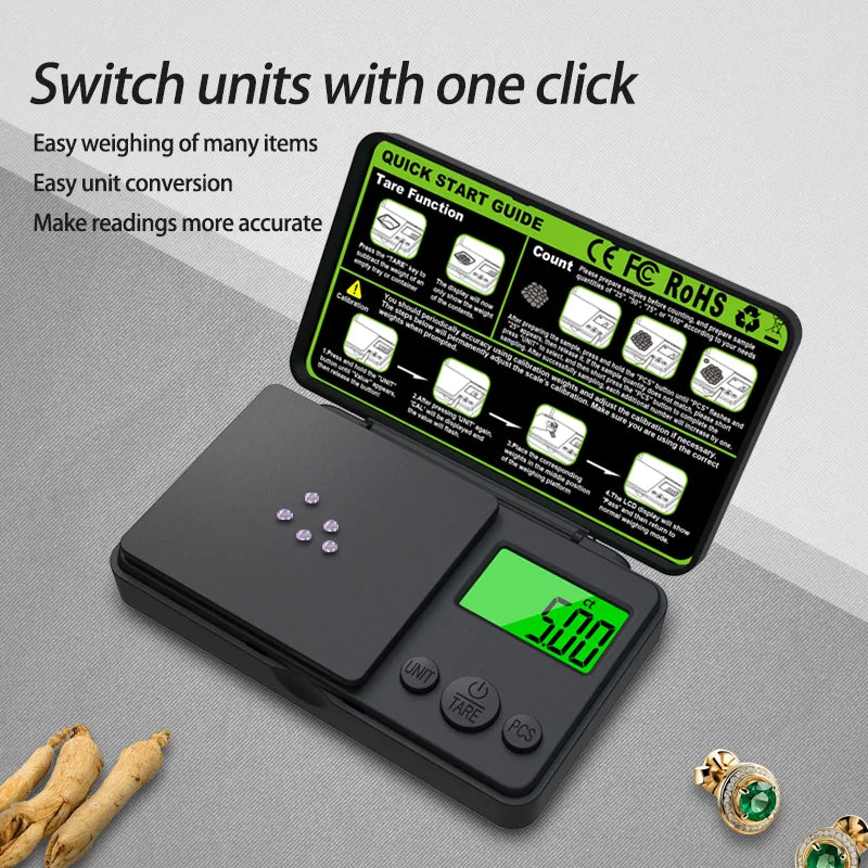 Top Flip  Precision Digital Pocket Scale (0.01g-1kg)