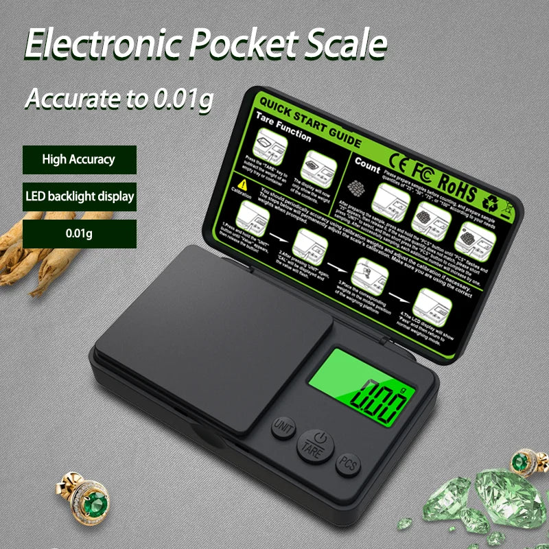 Top Flip  Precision Digital Pocket Scale (0.01g-1kg)