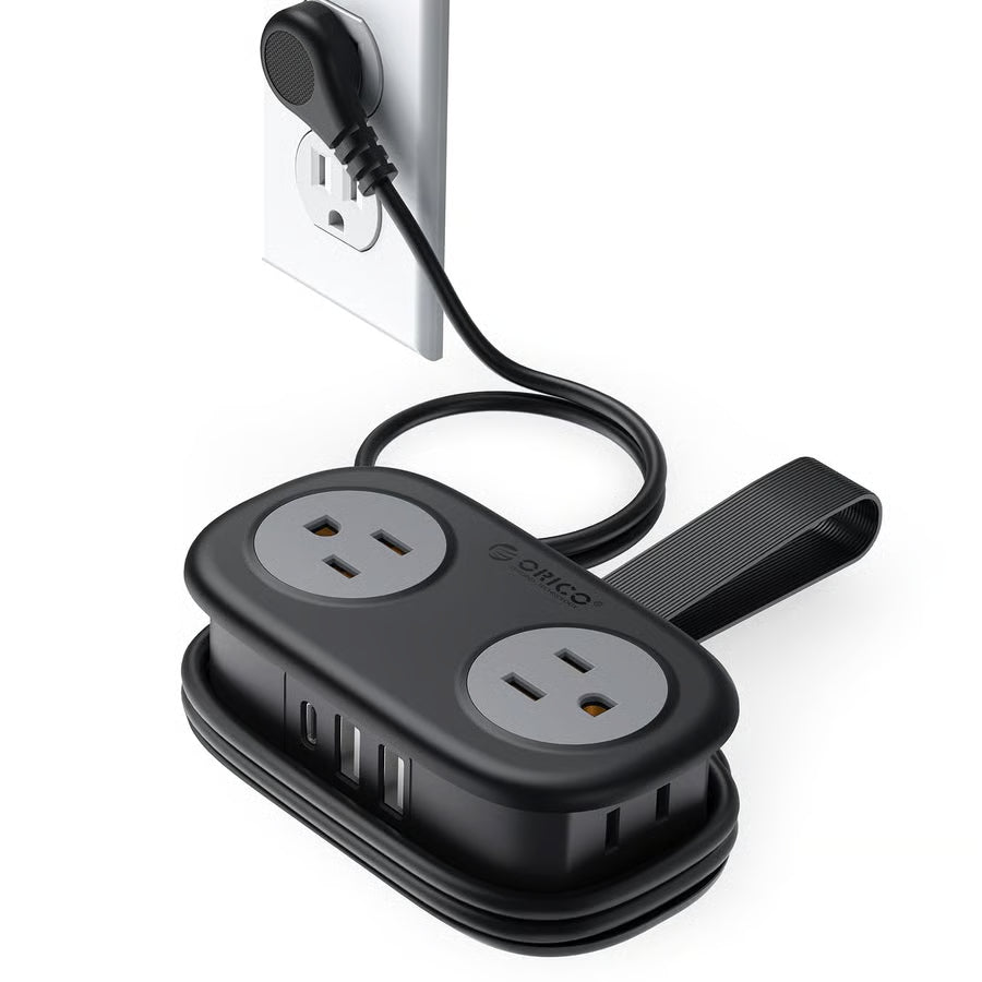 4FT Portable Power Strip – 4 AC Outlets for Travel