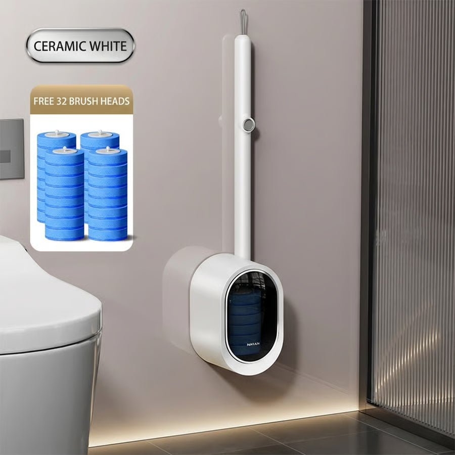 🧼Upgrade Your Toilet Cleaning – Disposable System with 32 Refills