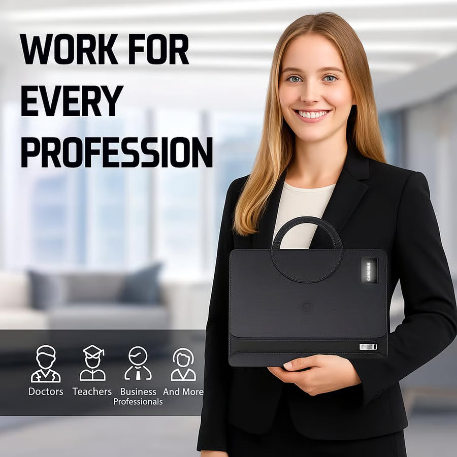 Executive Leather Portfolio with 8000mAh Power Bank