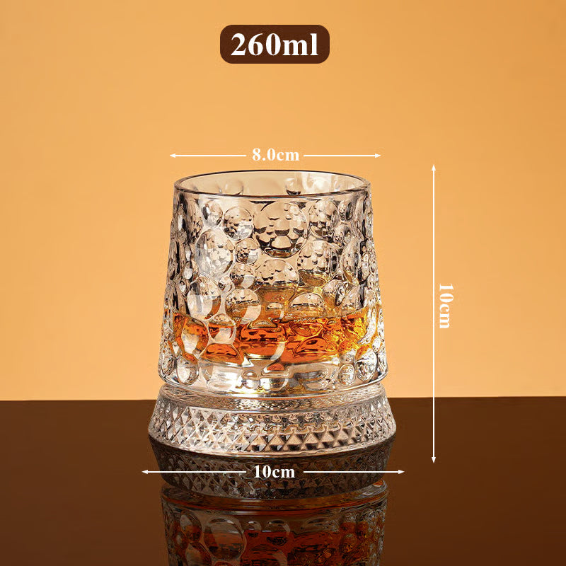 Rotating Crystal Whiskey Tumbler for Smoother Flavor
