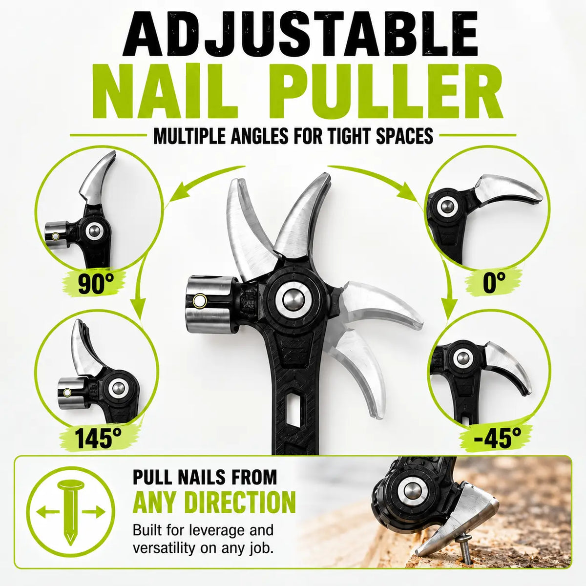 🔨 Adjustable Heavy-Duty Claw Hammer – Strong, Durable & Built for Tough Jobs 💪