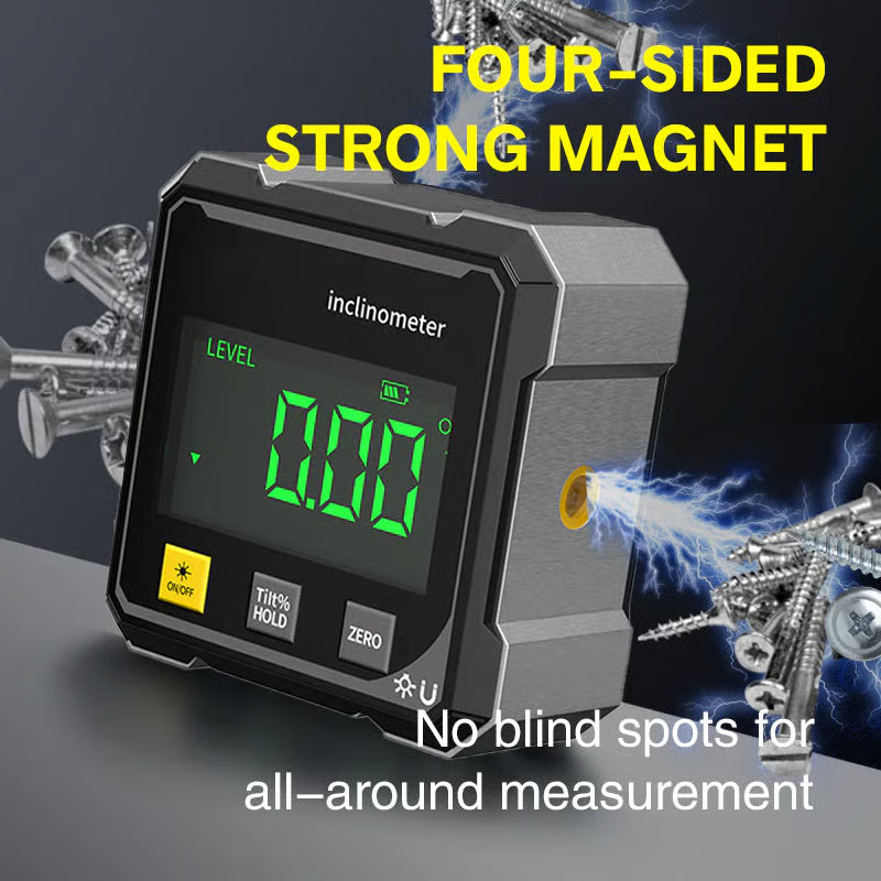 Precision Digital Laser Angle Gauge – Strong 4-Side Magnet for Perfect Positioning