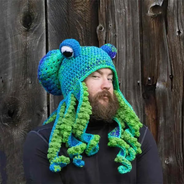 Hand-Knitted Octopus Hat – Fun, Cozy & Eye-Catching