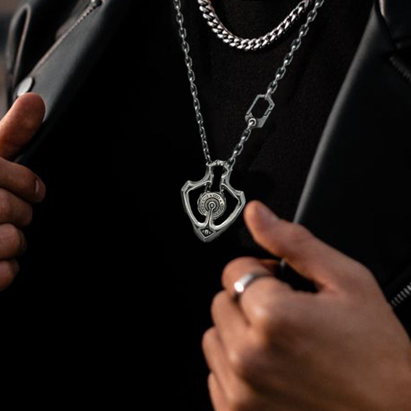 Mechanical Rotating Gear Pendant Necklace