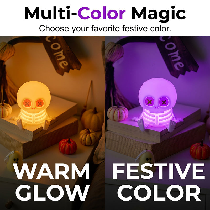 🔥 Best-Seller ✨ Half-Price Offer 👻 Silicone Touch Night Light — Halloween Skull Edition