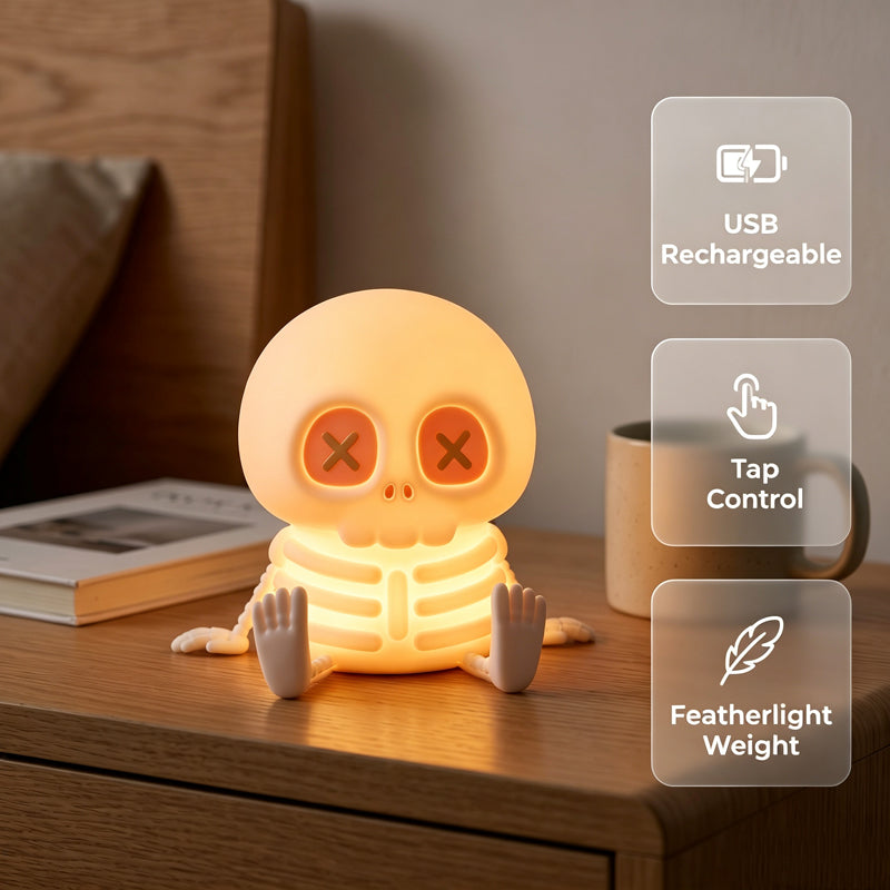 🔥 Best-Seller ✨ Half-Price Offer 👻 Silicone Touch Night Light — Halloween Skull Edition